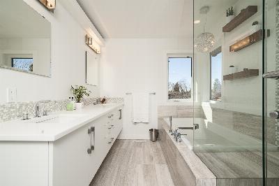 clean, minimalist bathroom