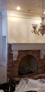 during fireplace remodeling